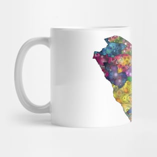 Spirograph Patterned Saudi Arabia Provinces Map Mug